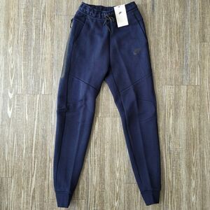 Nike Tech Fleece Joggers Pants Navy Blue Black Silver Men's Size XS HV0959-451
